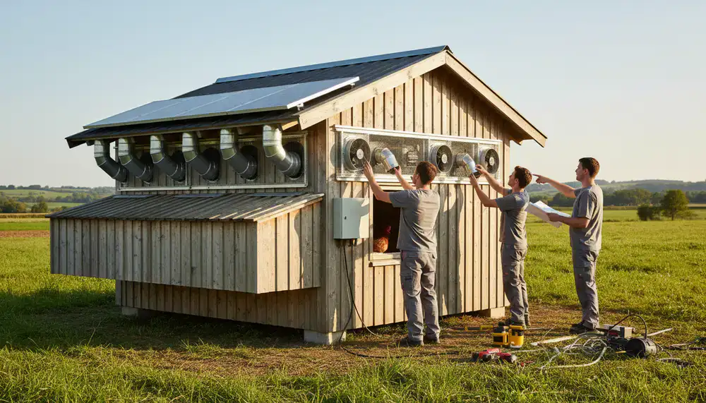Progetto di ventilazione per un pollaio in legno